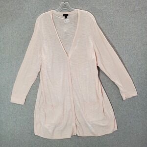Torrid Women‎ Sweater 4 Pink Super Soft Plush Cardigan Duster Pockets